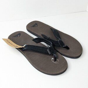 Quiksilver Carver Suede Flip-Flop Sandals, Black/Brown, Men's 14